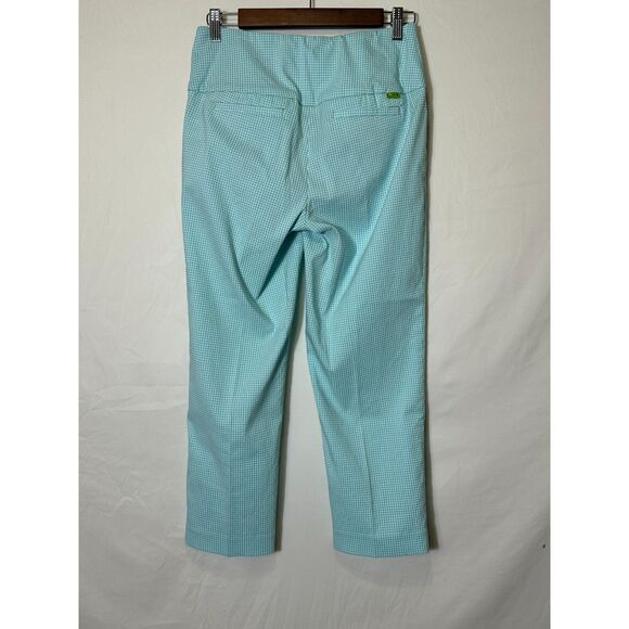 Swing Control Master Gingham Crop Pants Womens Golf Blue Size 6 Athletic Pockets - Picture 5 of 6
